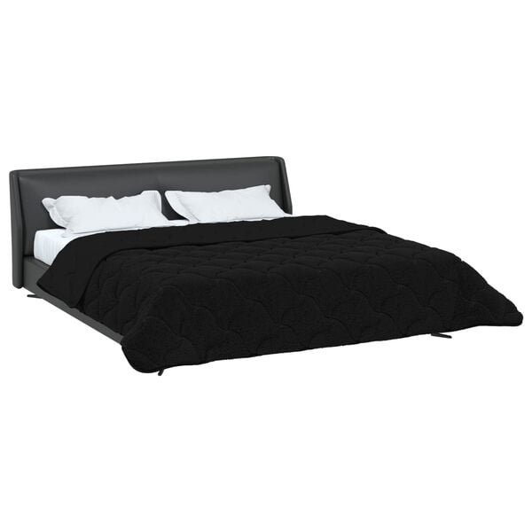 vidaXL Duvet de Ano Inteiro Colchonete Preto 200 x 200 cm