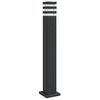 vidaXL Candeeiro de ch&atilde;o para exterior com tomada 80 cm alum&iacute;nio preto