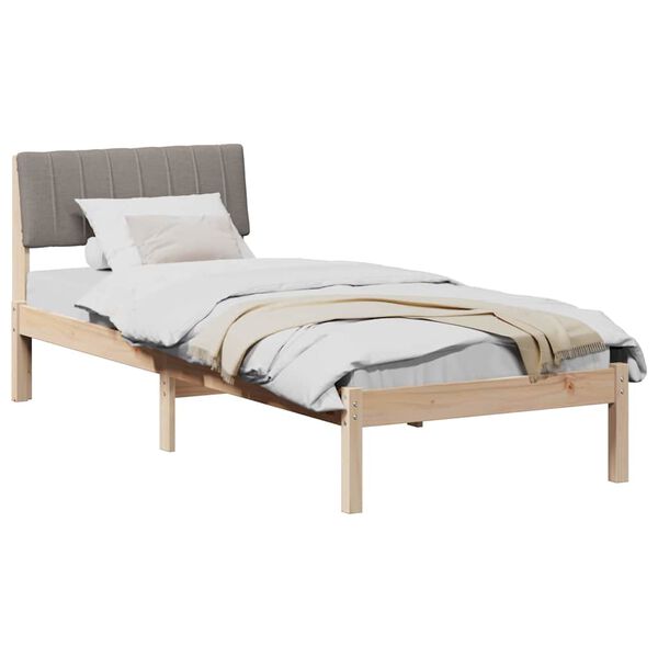 vidaXL Estrutura da cama com cabeceira Marrom e taupe 80 x 200 cm