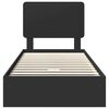 vidaXL Cama com Armazenamento Preto 100 x 200 cm Madeira processada