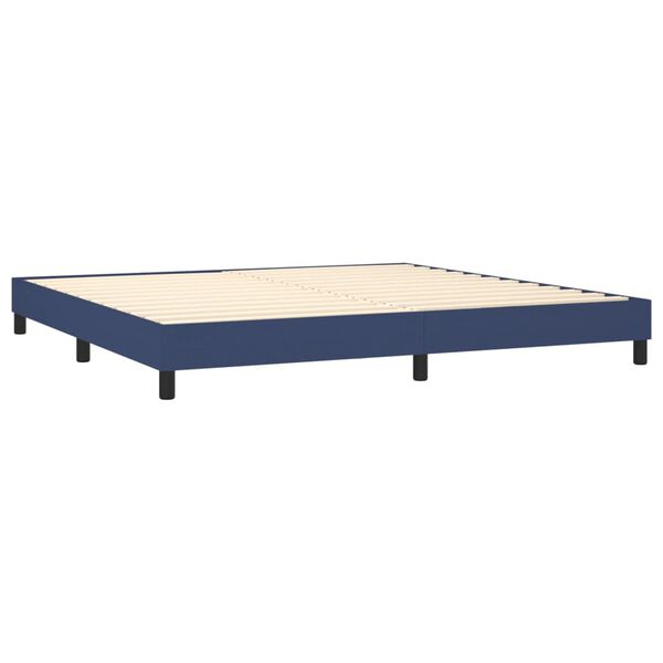 vidaXL Cama com molas/colch&atilde;o 200x200 cm tecido azul