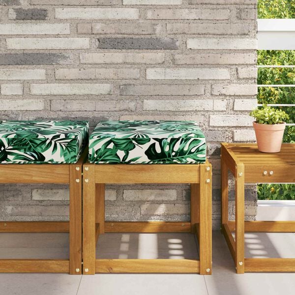 vidaXL Almofada de Assento Externa Padr&atilde;o de Folhas 40 x 40 x 8 cm