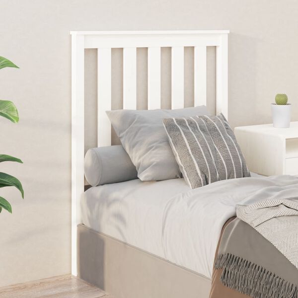 vidaXL Cabeceira de cama 81x4x101 cm pinho maciço branco