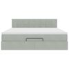 vidaXL Estrutura de cama otomana com colch&atilde;o 180x200 cm cinzento claro