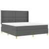 vidaXL Cama Box com colch&atilde;o Cinza Escuro 180 x 200 cm tecido