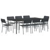 vidaXL Conjunto de sala de jantar 9 unid. Antracite A&ccedil;o