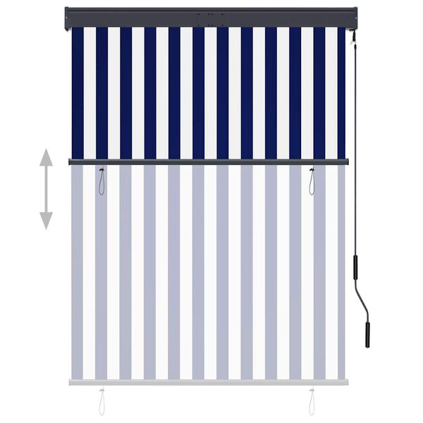 vidaXL Estore de rolo para exterior 120x250 cm azul e branco