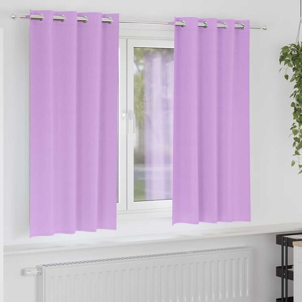 vidaXL Cortinas Blackout com Argolas 2 pcs Roxo 175 x 140 cm Poli&eacute;ster