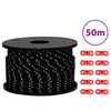 vidaXL Corda para tenda com tiras refletoras e esticadores 50 m 5 mm