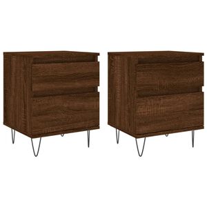 vidaXL Mesas de cabeceira 2 pcs derivados de madeira carvalho castanho