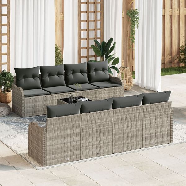 vidaXL Conjunto de Sof&aacute; de Jardim Cinzento-claro 55 x 55 x 37 cm