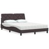 vidaXL Cama com colch&atilde;o 140x200 cm tecido castanho-escuro