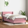 vidaXL Cama com molas/colch&atilde;o 100x220 cm veludo Rosa