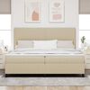 vidaXL Cama Box com cabeceira Cinza Claro e Branco 200 x 200 cm