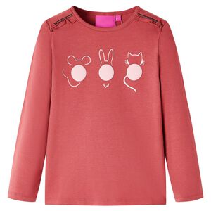 T-shirt de manga comprida para crian&ccedil;a rosa-queimado 104