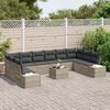 vidaXL Conjunto de Sof&aacute; de Jardim 11 pcs Cinzento-claro vime PE