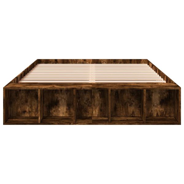 vidaXL Estrutura de cama 150x200 cm derivados madeira carvalho fumado