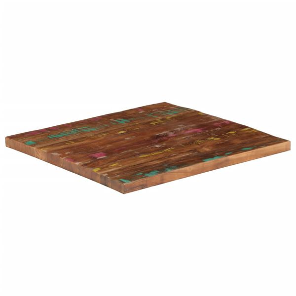 vidaXL Tampo de mesa quadrado 70x70x1,5 cm madeira recuperada maci&ccedil;a