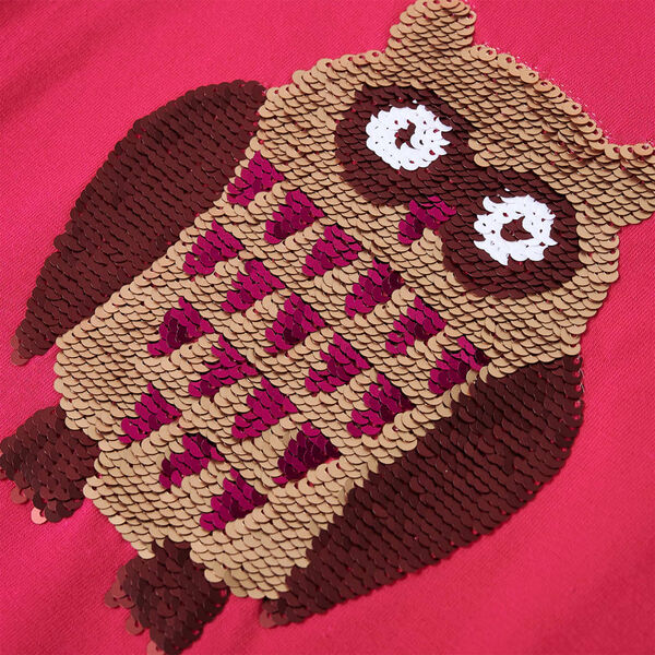 T-shirt de manga comprida para crian&ccedil;a rosa-choque 116