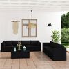 vidaXL 9 pcs conjunto lounge de jardim c/ almofad&otilde;es vime PE preto