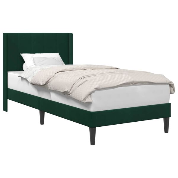 vidaXL Estrutura da Cama com cabeceira Verde Escuro 80 x 200 cm Veludo