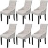 vidaXL Cadeiras de jantar 6 pcs tecido cinzento creme