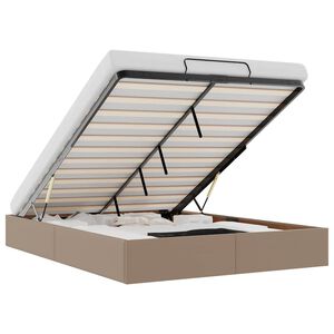 vidaXL Estrutura de cama otomana sem colch&atilde;o cappucino 140x190 cm