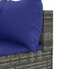 vidaXL 9 pcs conjunto lounge de jardim c/ almofadões vime PE cinzento