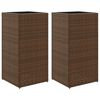 vidaXL Vaso/floreira de jardim 2 pcs 40x40x80 cm vime PE castanho