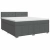 vidaXL Cama box spring com colch&atilde;o Cinzento-Escuro 160 x 200 cm Tecido
