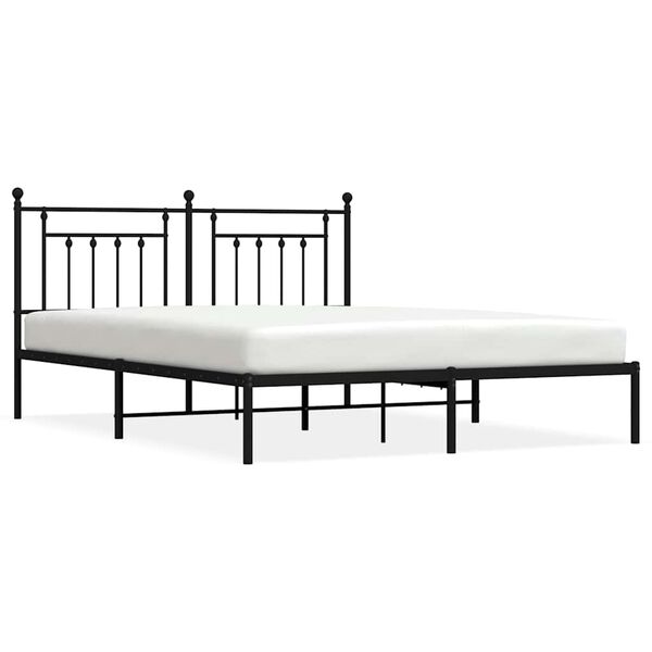 vidaXL Estrutura de cama com cabeceira 183x213 cm metal preto