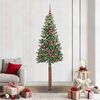 vidaXL Árvore de Natal Slim com 300 LEDs Verde e Branco 210 cm