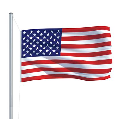 vidaXL Bandeira dos EUA com mastro de alumínio 6,2 m