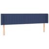 vidaXL Cabeceira de cama c/ abas tecido 163x16x78/88 cm azul