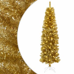 vidaXL &Aacute;rvore Slim de Natal Artificial 180 cm 300 LED Branco quente