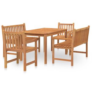 vidaXL 5 pcs conjunto de jantar p/ jardim madeira de teca maci&ccedil;a