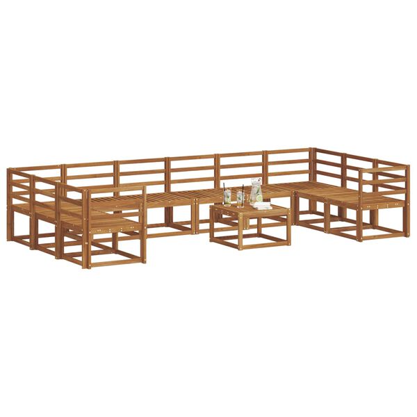 vidaXL Conjunto de Sof&aacute;s para Exterior 11 pcs Natural