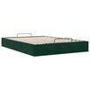 vidaXL Estrutura de cama otomana sem colch&atilde;o 140x190 cm verde escuro