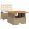 vidaXL 2 pcs conjunto de jantar p/ jardim com almofad&otilde;es vime PE bege