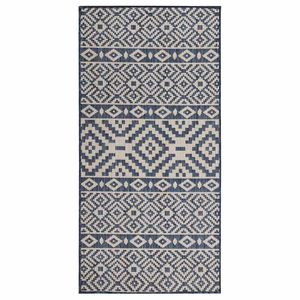 vidaXL Tapete de tecido plano para exterior 80x150 cm riscas azuis