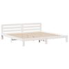 vidaXL Cama sem colch&atilde;o 200x200 cm madeira de pinho maci&ccedil;a branco