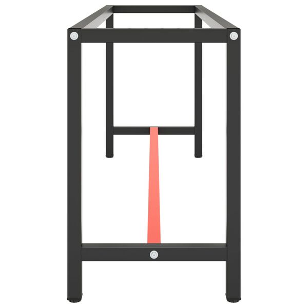 vidaXL Estrutura p/ bancada 190x50x79 cm metal preto e vermelho mate