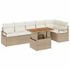vidaXL Conjunto de Sof&aacute; de Jardim 7 unid. Bege Rattan Sint&eacute;tico