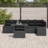 vidaXL Conjunto de Sofá de Jardim com almofada Ajustável 7 pcs Preto