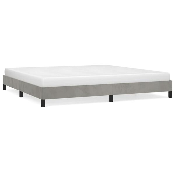 vidaXL Estrutura de cama sem colch&atilde;o 200x200 cm veludo cinzento-claro