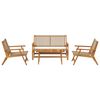 vidaXL Cadeiras de Jardim com Mesa 4 pcs Bege 90 x 45 x 40 cm