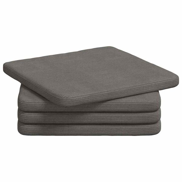 vidaXL Almofadas de Assento 4 pcs Cinzento-claro 40 x 40 x 3 cm