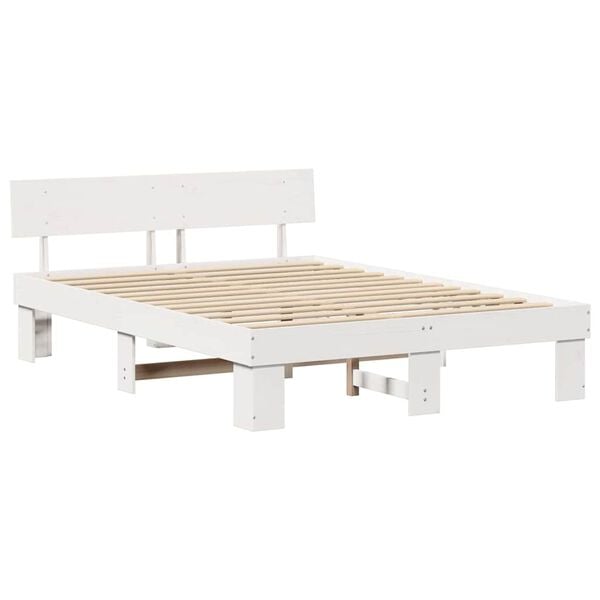 vidaXL Estrutura da Cama com cabeceira Branco 150 x 200 cm