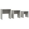 vidaXL Mesas de centro de encastrar 3 pcs contraplacado cinza cimento