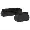 vidaXL 7 pcs conjunto de sof&aacute;s p/ jardim c/ almofad&otilde;es vime PE preto